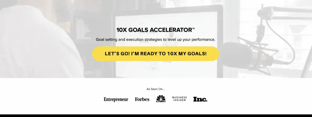 screenshot of 10x Goals Accelerator course